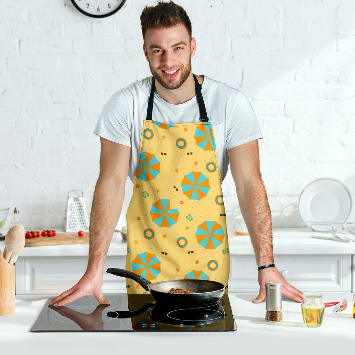 Beach Print Pattern Men's Apron-grizzshop