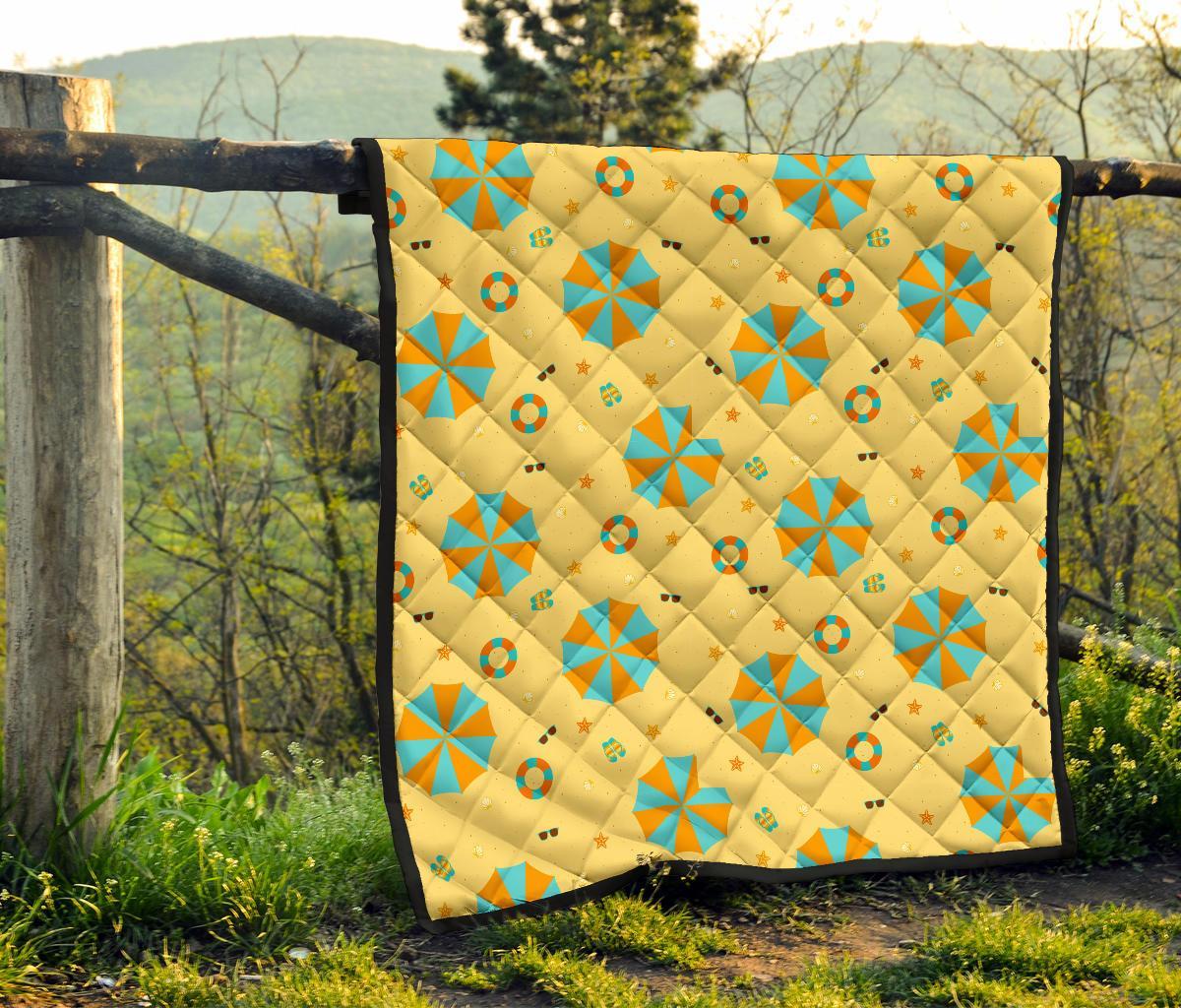 Beach Print Pattern Quilt-grizzshop
