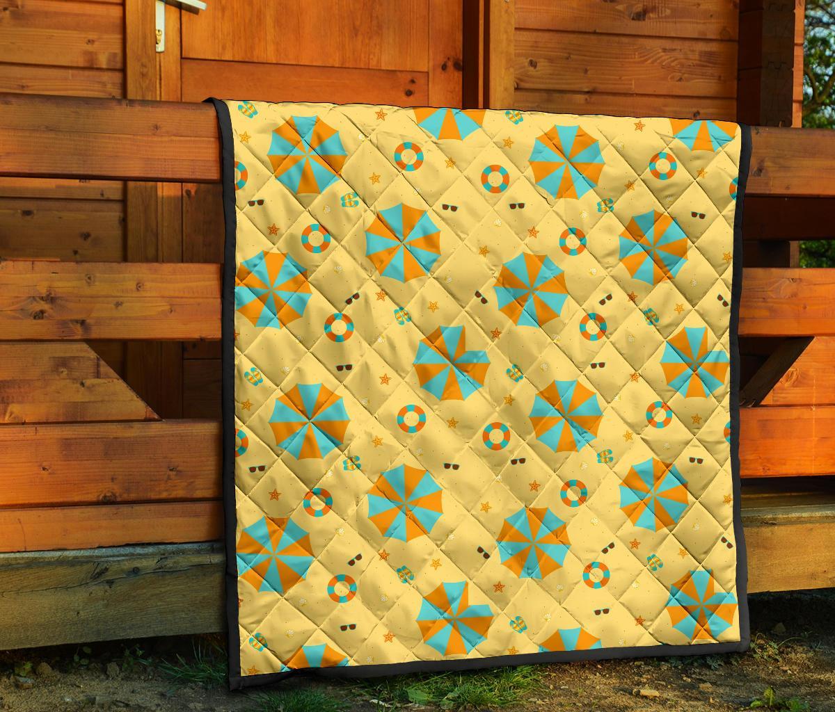 Beach Print Pattern Quilt-grizzshop