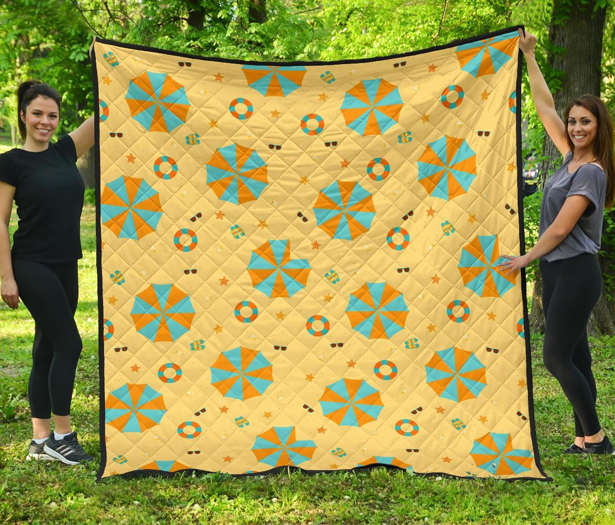 Beach Print Pattern Quilt-grizzshop