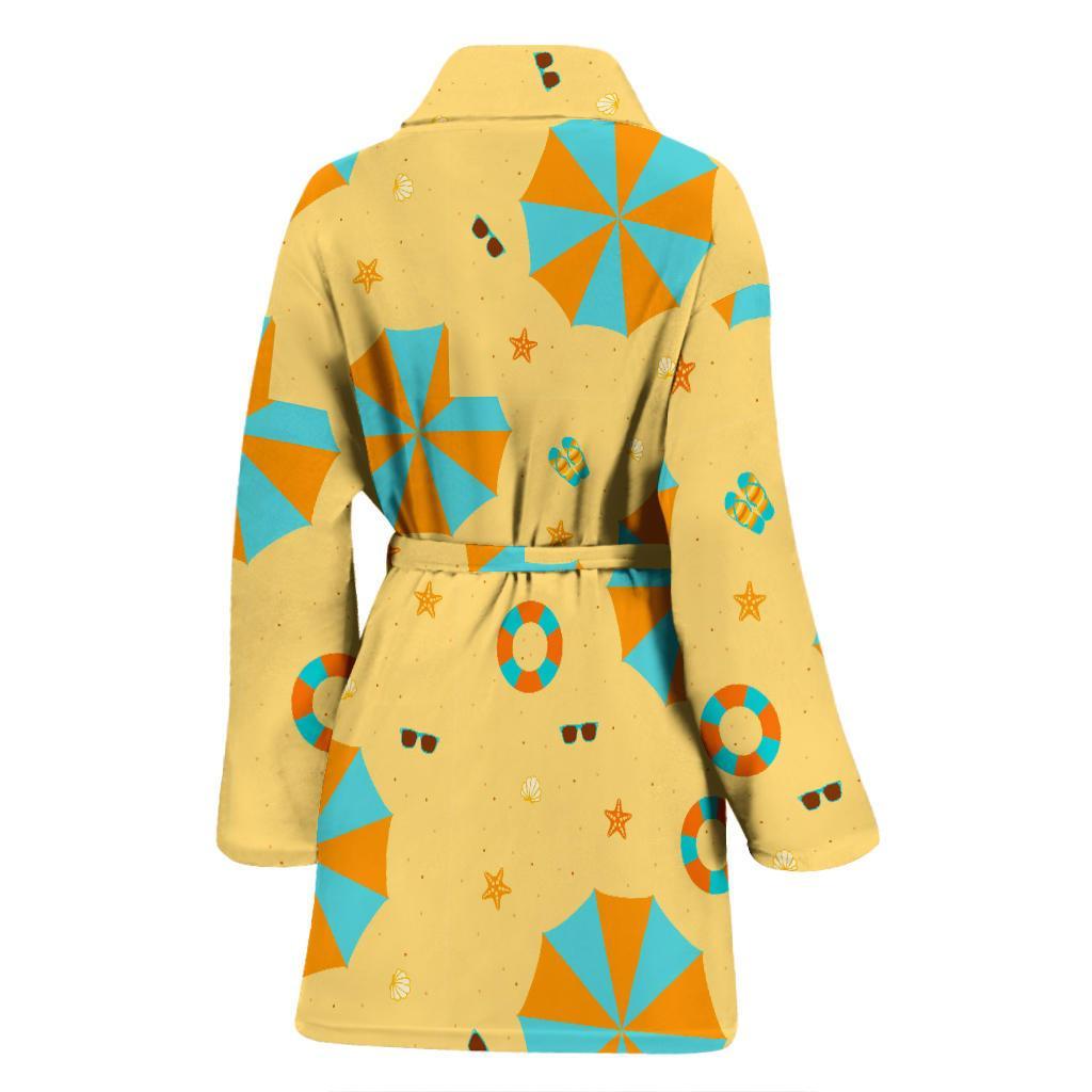 Beach Print Pattern Women Long Robe-grizzshop