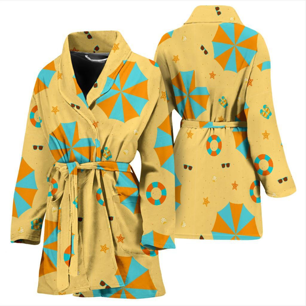 Beach Print Pattern Women Long Robe-grizzshop