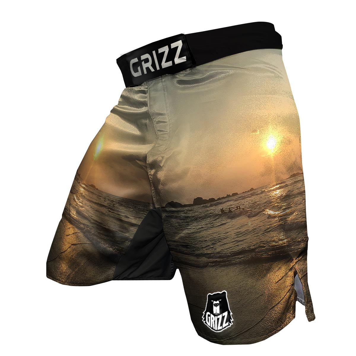 Beach Sunrise Print MMA Shorts-grizzshop