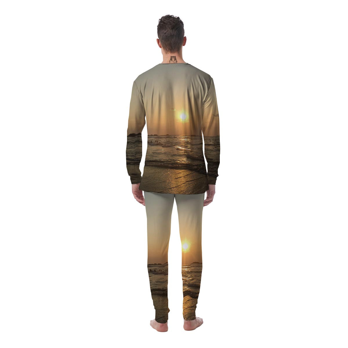 Beach Sunrise Print Men's Pajamas-grizzshop