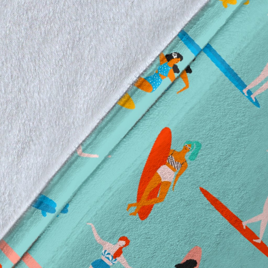 Beach Surfing Pattern Print Blanket-grizzshop