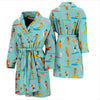 Beach Surfing Pattern Print Men Long Robe-grizzshop