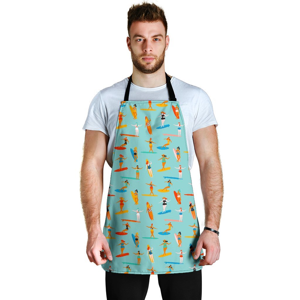 Beach Surfing Pattern Print Men's Apron-grizzshop