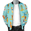 Beach Surfing Pattern Print Men's Bomber Jacket-grizzshop