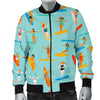 Beach Surfing Pattern Print Men's Bomber Jacket-grizzshop