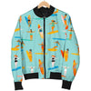 Beach Surfing Pattern Print Men's Bomber Jacket-grizzshop