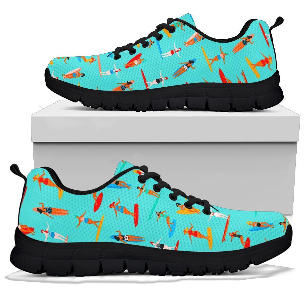 Beach Surfing Pattern Print Sneaker Shoes For Men Women-grizzshop