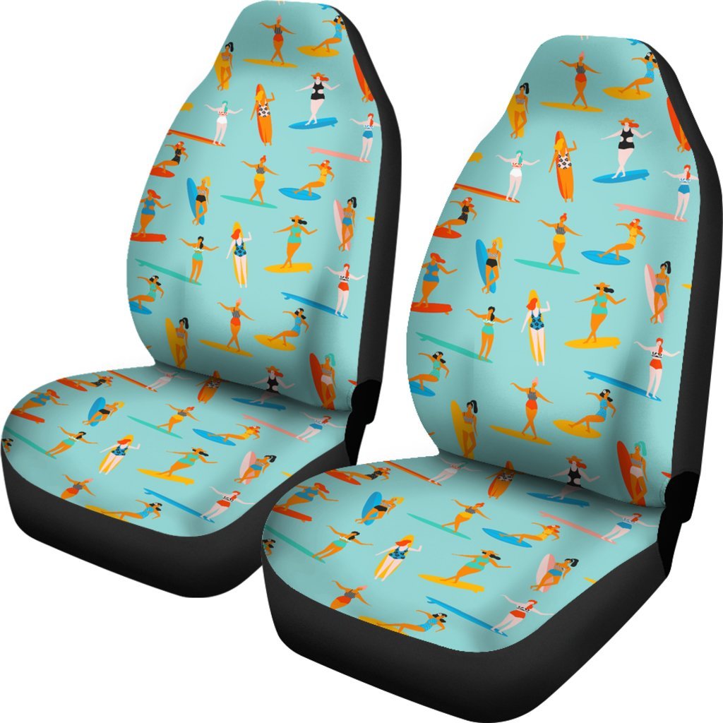 Beach Surfing Pattern Print Universal Fit Car Seat Covers-grizzshop