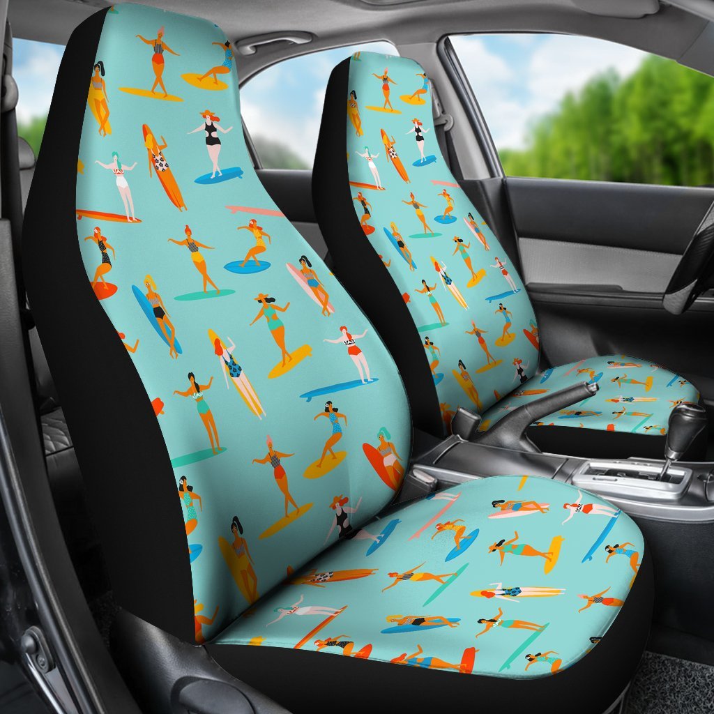 Beach Surfing Pattern Print Universal Fit Car Seat Covers-grizzshop