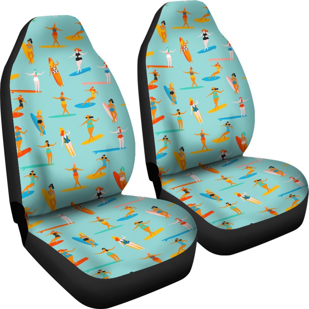 Beach Surfing Pattern Print Universal Fit Car Seat Covers-grizzshop