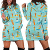 Beach Surfing Pattern Print Women Hoodie Dress-grizzshop