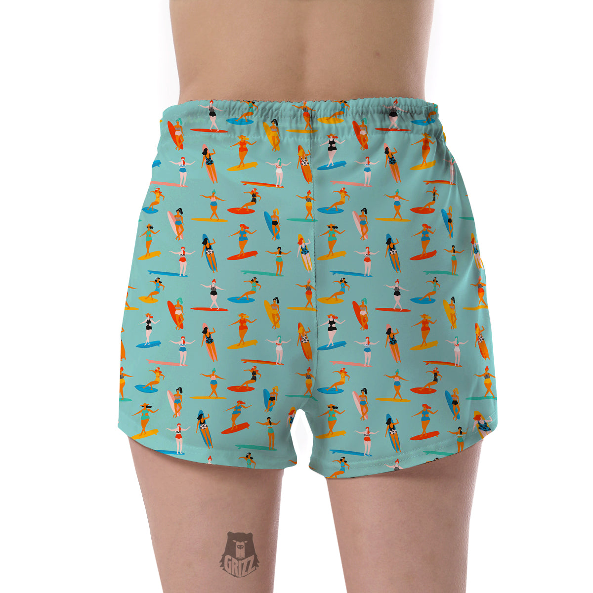 Beach Surfing Pattern Print Women's Shorts-grizzshop