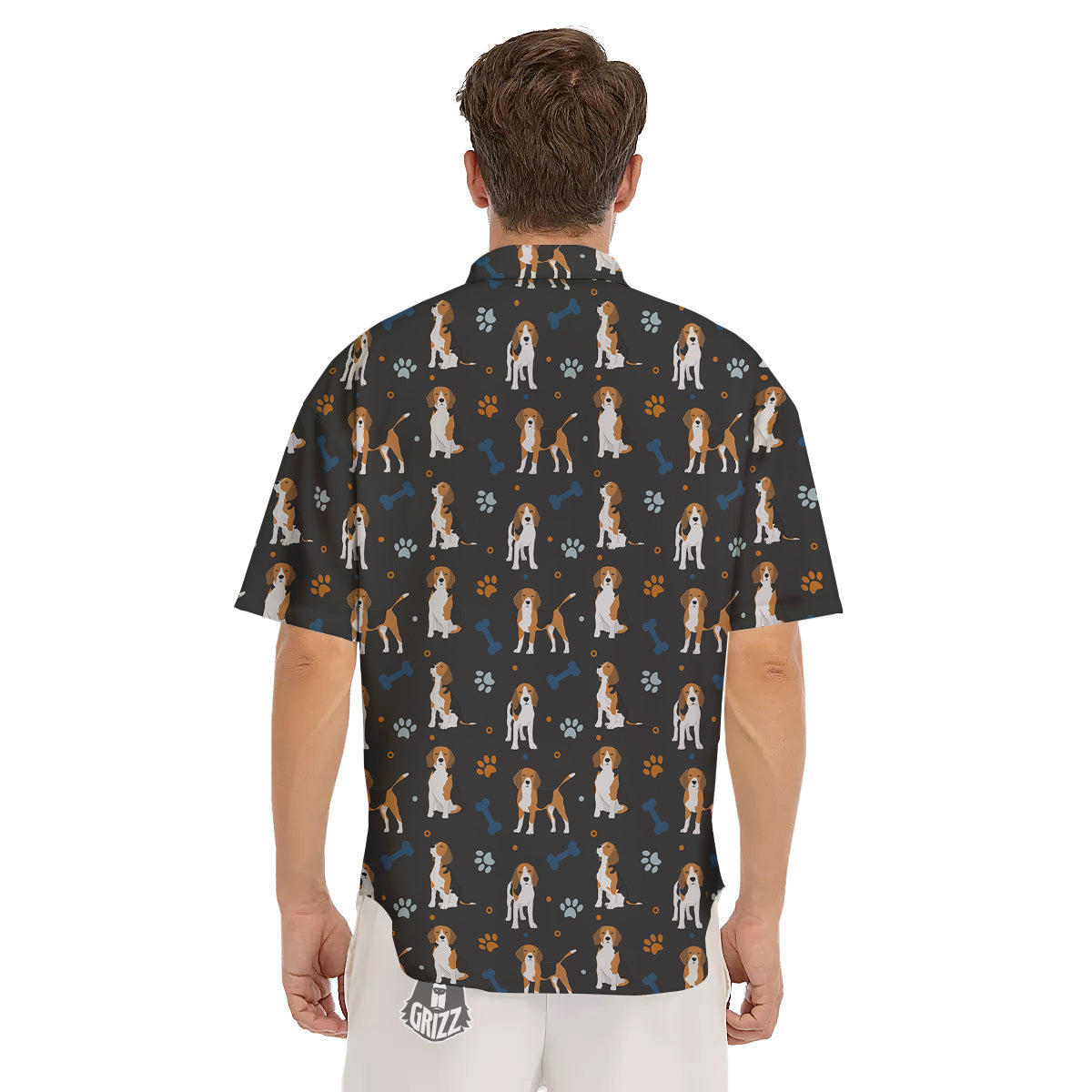 Beagle Cute Cartoon Print Pattern Men's Short Sleeve Shirts-grizzshop