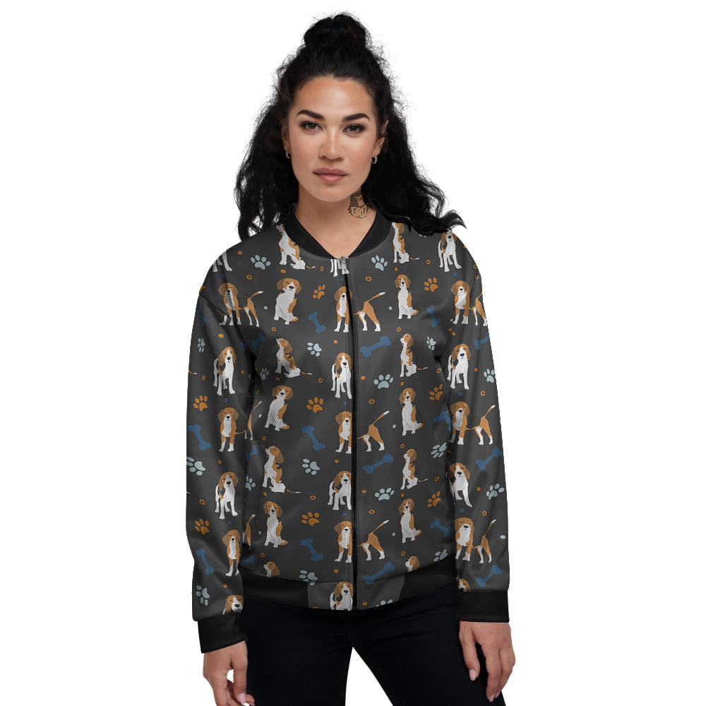 Beagle Cute Cartoon Print Pattern Women's Bomber Jacket-grizzshop