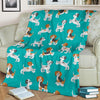 Beagle Dog Bone Pattern Print Blanket-grizzshop