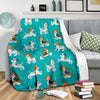 Beagle Dog Bone Pattern Print Blanket-grizzshop