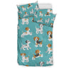 Beagle Dog Bone Pattern Print Duvet Cover Bedding Set-grizzshop