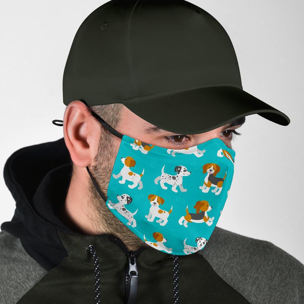 Beagle Dog Bone Pattern Print Face Mask-grizzshop