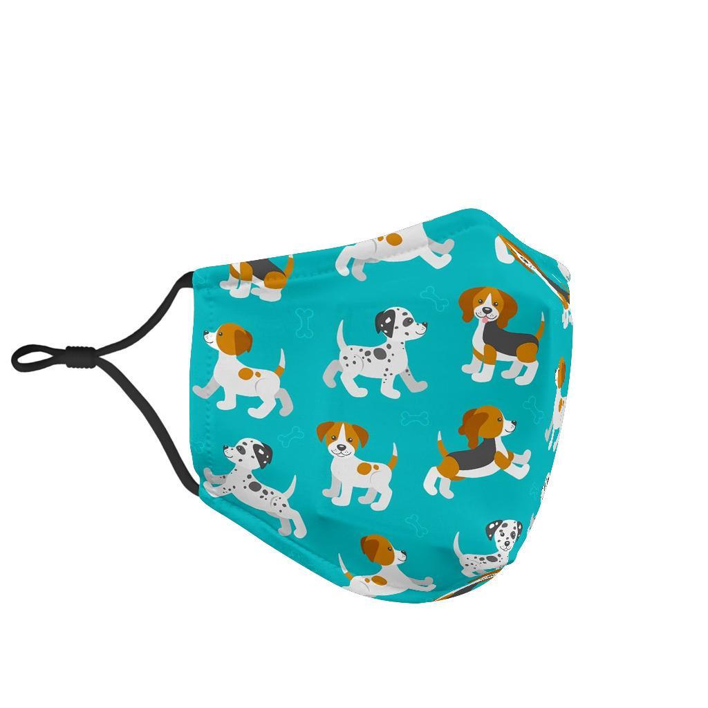 Beagle Dog Bone Pattern Print Face Mask-grizzshop