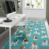 Beagle Dog Bone Pattern Print Floor Mat-grizzshop