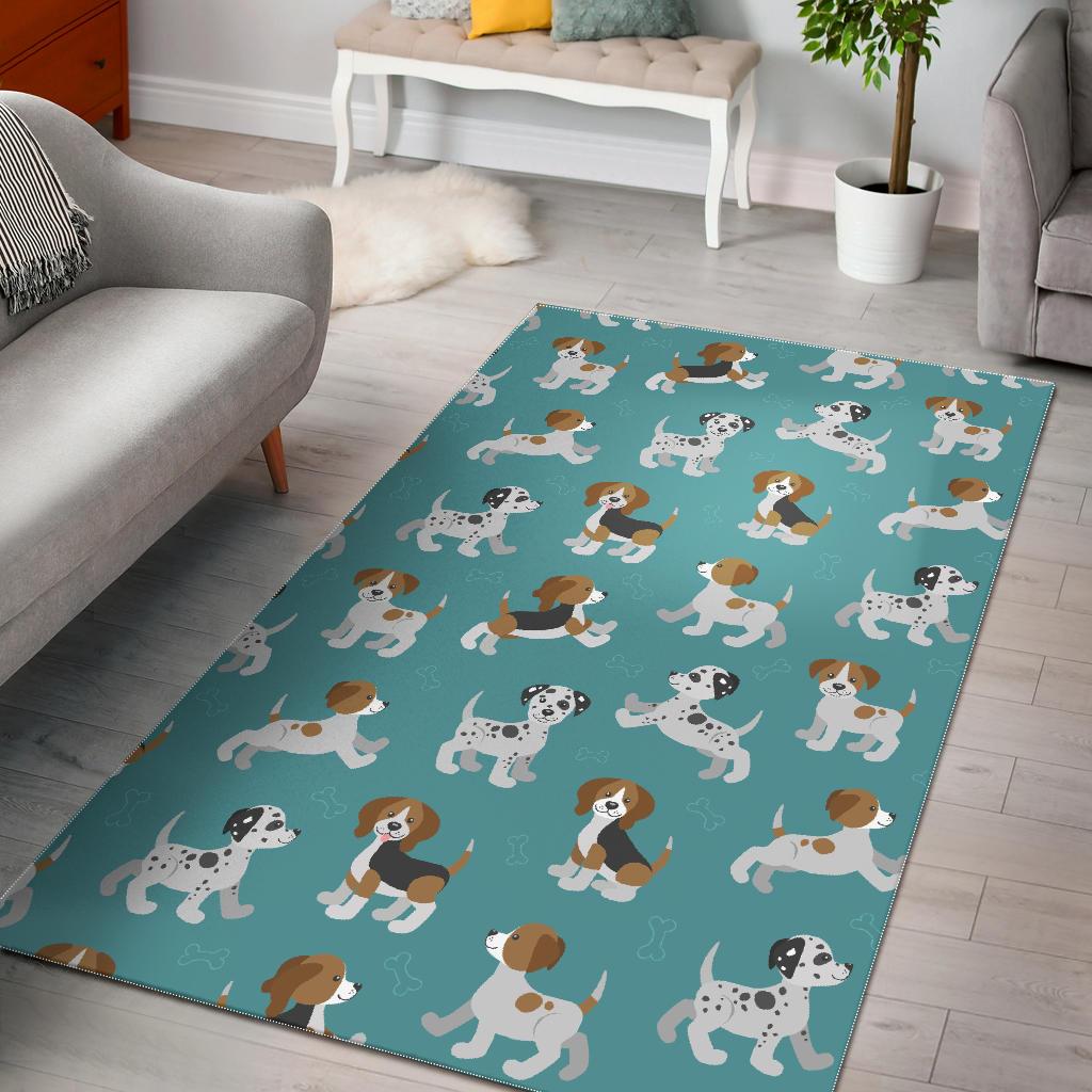 Beagle Dog Bone Pattern Print Floor Mat-grizzshop