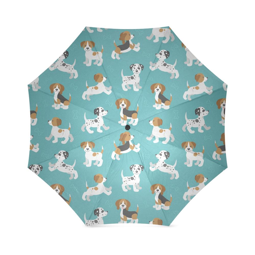 Beagle Dog Bone Pattern Print Foldable Umbrella-grizzshop