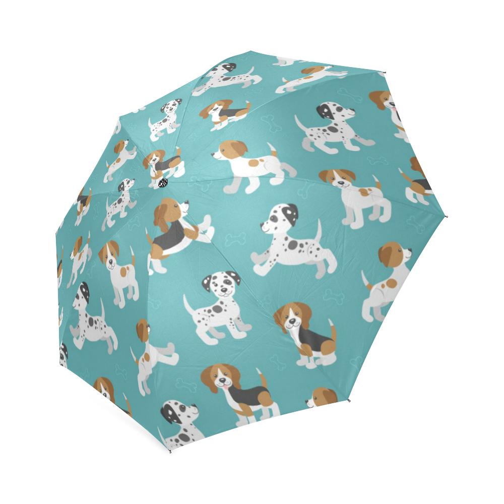 Beagle Dog Bone Pattern Print Foldable Umbrella-grizzshop