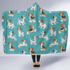 Beagle Dog Bone Pattern Print Hooded Blanket-grizzshop