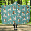 Beagle Dog Bone Pattern Print Hooded Blanket-grizzshop