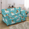 Beagle Dog Bone Pattern Print Loveseat Cover-grizzshop