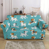 Beagle Dog Bone Pattern Print Loveseat Cover-grizzshop