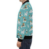 Beagle Dog Bone Pattern Print Men's Bomber Jacket-grizzshop