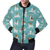 Beagle Dog Bone Pattern Print Men's Bomber Jacket-grizzshop