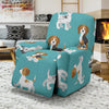 Beagle Dog Bone Pattern Print Recliner Cover-grizzshop