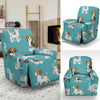 Beagle Dog Bone Pattern Print Recliner Cover-grizzshop