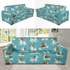 Beagle Dog Bone Pattern Print Sofa Covers-grizzshop