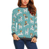 Beagle Dog Bone Pattern Print Women's Sweatshirt-grizzshop