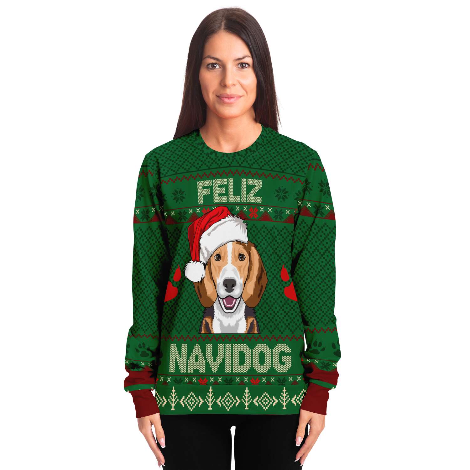 Beagle Feliz Navidog Ugly Christmas Sweater-grizzshop