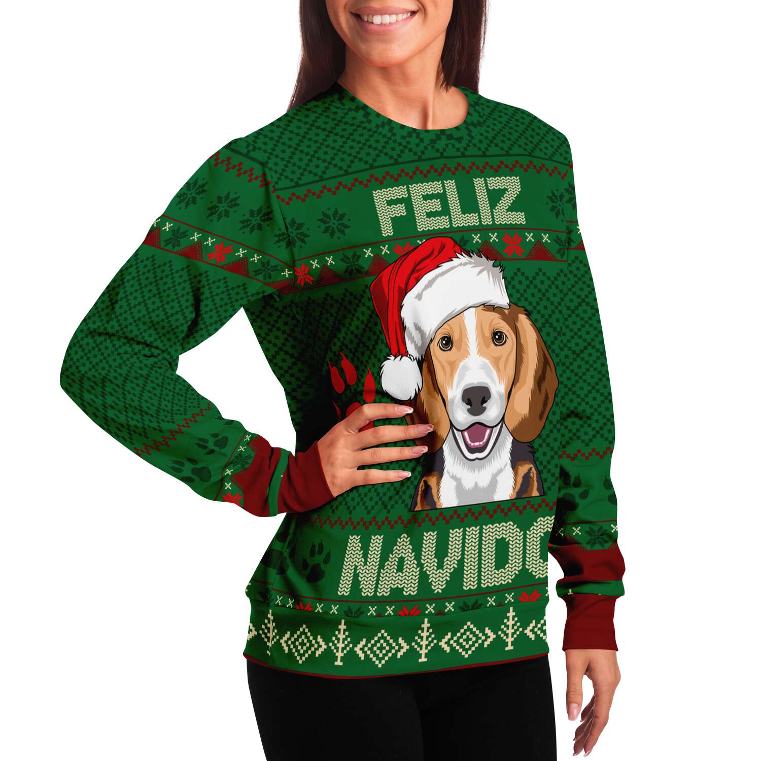 Beagle Feliz Navidog Ugly Christmas Sweater-grizzshop