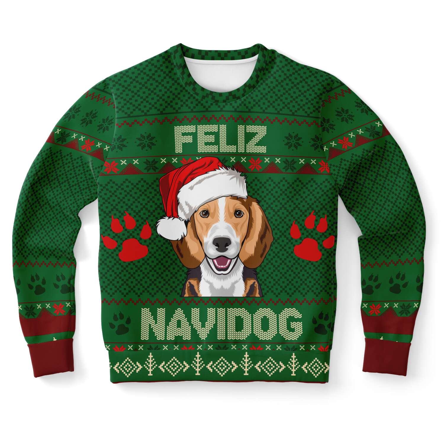 Beagle Feliz Navidog Ugly Christmas Sweater-grizzshop