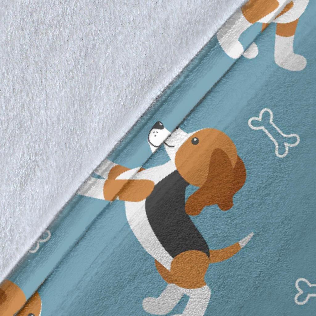 Beagle Paw Dog Bone Pattern Print Blanket-grizzshop