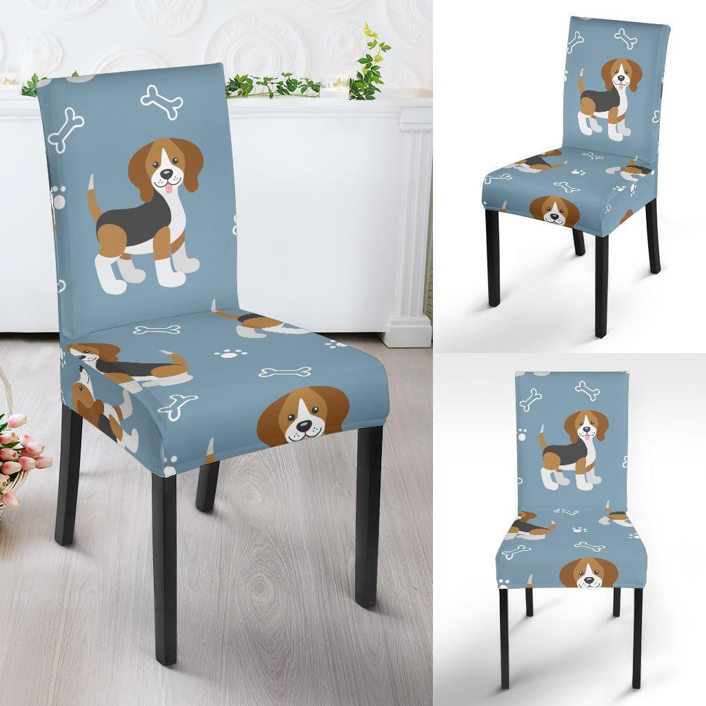 Beagle Paw Dog Bone Pattern Print Chair Cover-grizzshop