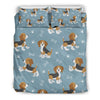 Beagle Paw Dog Bone Pattern Print Duvet Cover Bedding Set-grizzshop