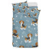 Beagle Paw Dog Bone Pattern Print Duvet Cover Bedding Set-grizzshop