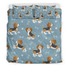 Beagle Paw Dog Bone Pattern Print Duvet Cover Bedding Set-grizzshop