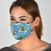 Beagle Paw Dog Bone Pattern Print Face Mask-grizzshop